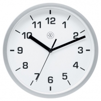 NeXtime kunststof wandklok zilver met witte wijzerplaat (Ø 20 cm) NX-7321ZI 219512