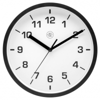 NeXtime kunststof wandklok zwart met witte wijzerplaat (Ø 20 cm) NX-7321ZW 219511