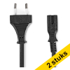 Aanbieding: 2x Nedis C7 stroomkabel vernikkeld (2 meter) 225519 - 1
