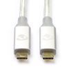Nedis Apple iPhone USB-C naar USB-C 3.2 oplaadkabel wit (1 meter) CCTB64020AL10 M010214188 - 1