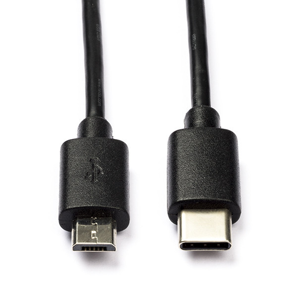 Nedis USB-C naar Micro USB kabel zwart (1 meter) N010214003 Nedis USB-C naar Micro USB kabel zwart (1 meter) N010214003 - 1