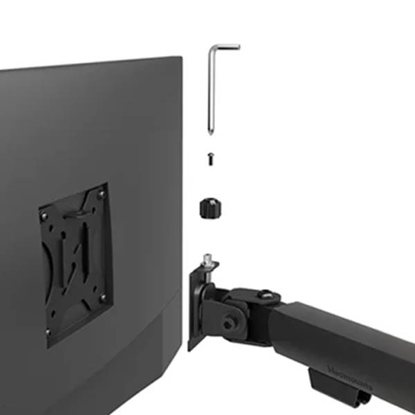 Neomounts Nero Quick Fix monitorarm voor 3 monitoren zwart (met klem en bladdoorvoer) 204017 - 5