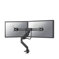 Neomounts Next Core gasgeveerde monitorarm voor 2 monitoren zwart (met klem en bladdoorvoer) DS75-450BL2 204022