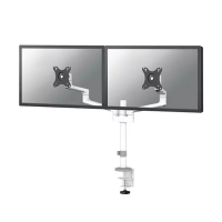 Neomounts Next Lite ruimtebesparende monitorarm voor 2 monitoren wit (met klem en bladdoorvoer) DS60-425WH2 204014