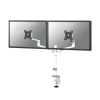 Neomounts Next Lite ruimtebesparende monitorarm voor 2 monitoren wit (met klem en bladdoorvoer) DS60-425WH2 204014 - 1