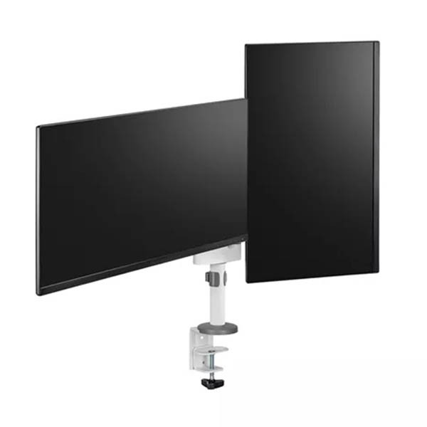 Neomounts Next Lite ruimtebesparende monitorarm voor 2 monitoren wit (met klem en bladdoorvoer) DS60-425WH2 204014 - 5