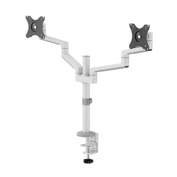 Neomounts Next Lite ruimtebesparende monitorarm voor 2 monitoren wit (met klem en bladdoorvoer) DS60-425WH2 204014 - 9