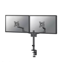 Neomounts Next Lite ruimtebesparende monitorarm voor 2 monitoren zwart (met klem en bladdoorvoer) DS60-425BL2 204012