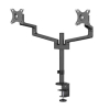 Neomounts Next Lite ruimtebesparende monitorarm voor 2 monitoren zwart (met klem en bladdoorvoer) DS60-425BL2 204012 - 2