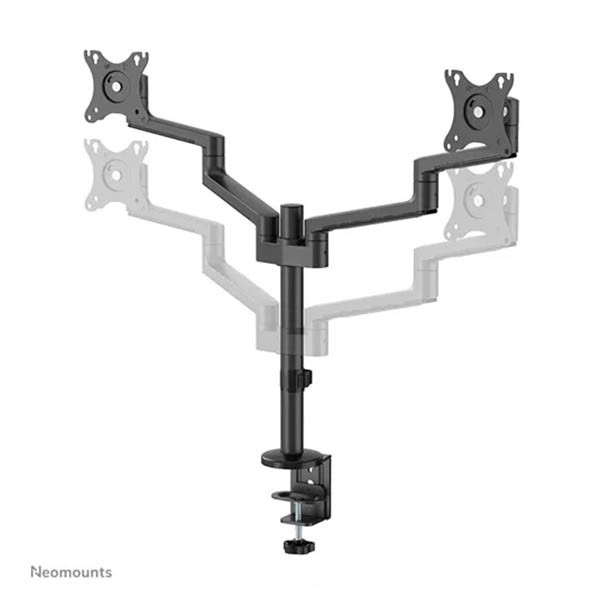 Neomounts Next Lite ruimtebesparende monitorarm voor 2 monitoren zwart (met klem en bladdoorvoer) DS60-425BL2 204012 - 6