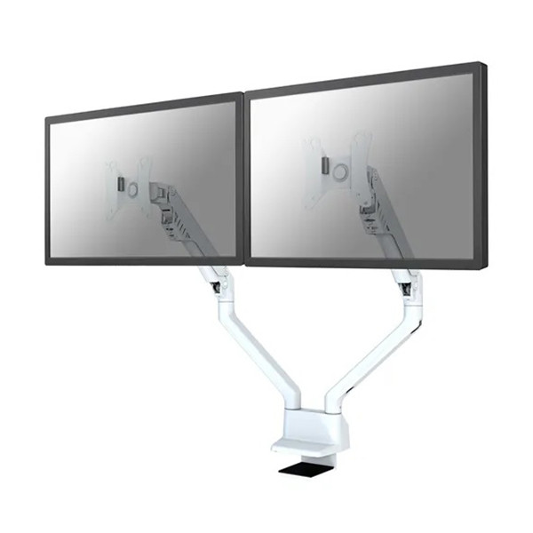 Neomounts gasgeveerde monitorarm voor 2 monitoren wit (met klem) FPMA-D750DWHITE2 200337 - 1