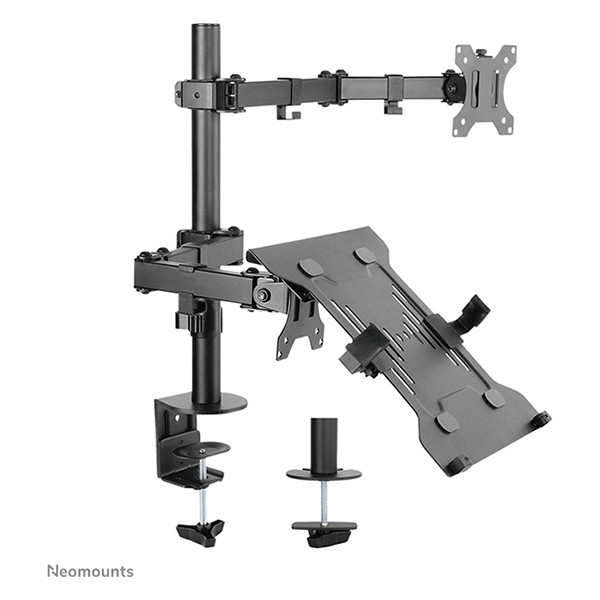 Neomounts monitorarm voor 1 monitor + 1 laptoparm zwart (met klem en bladdoorvoer) FPMA-D550NOTEBOOK 200333 - 6