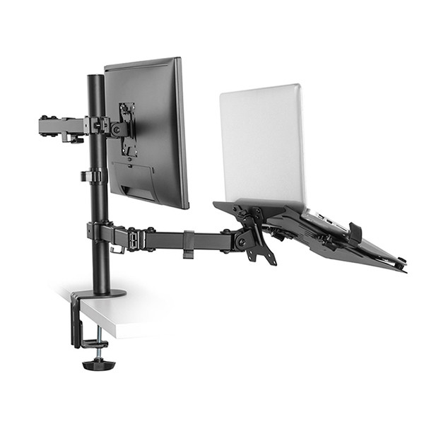 Neomounts monitorarm voor 1 monitor + 1 laptophouder zwart (met klem en bladdoorvoer) FPMA-D550NOTEBOOK 200333 - 3