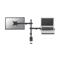 Neomounts monitorarm voor 1 monitor + 1 laptophouder zwart (met klem en bladdoorvoer) FPMA-D550NOTEBOOK 200333