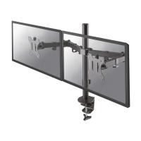 Neomounts monitorarm voor 2 monitoren zwart (met klem en bladdoorvoer) FPMA-D550DBLACK 200332