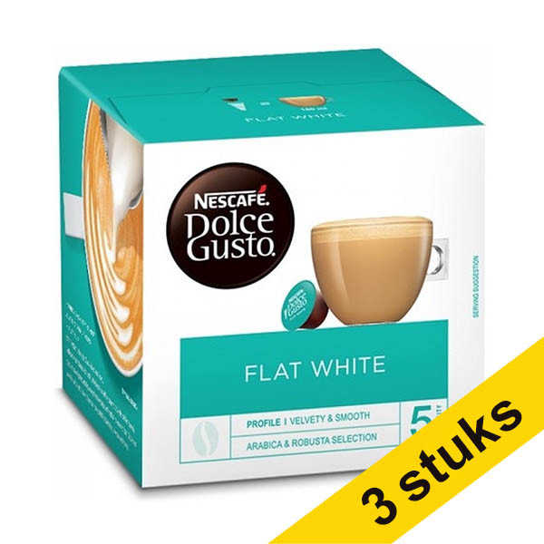 Aanbieding: 3x Nescafé Dolce Gusto Flat White koffiecups (16 stuks) 422972 - 1
