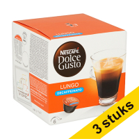 Aanbieding: 3x Nescafé Dolce Gusto koffiecups lungo decaffeinato (16 stuks)