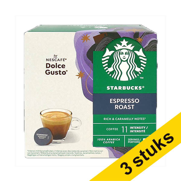 Aanbieding: 3x Nescafe Dolce Gusto Starbucks Espresso Roast koffiecups (12 stuks) 422982 - 1