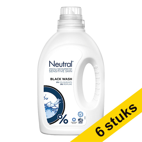 Neutral Aanbieding: 6x Neutral Zwart wasmiddel vloeibaar 1 liter (20 wasbeurten)  SNE01022 - 1