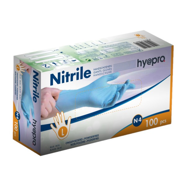 Nitril handschoenen maat L poedervrij blauw (100 stuks) 9000896 9001166 SDR00487 - 