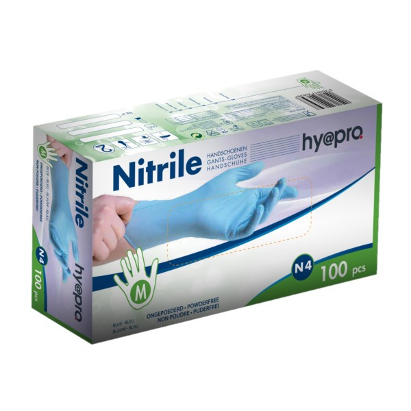 Nitril handschoenen maat M poedervrij blauw (100 stuks) 9000895 9001165 SDR00486 - 