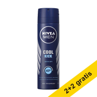 Aanbieding: 4x Nivea Cool Kick for Men deodorant spray (150 ml) SNI06274