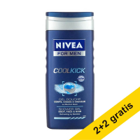 Aanbieding: 4x Nivea Cool Kick for Men douchegel (250 ml)