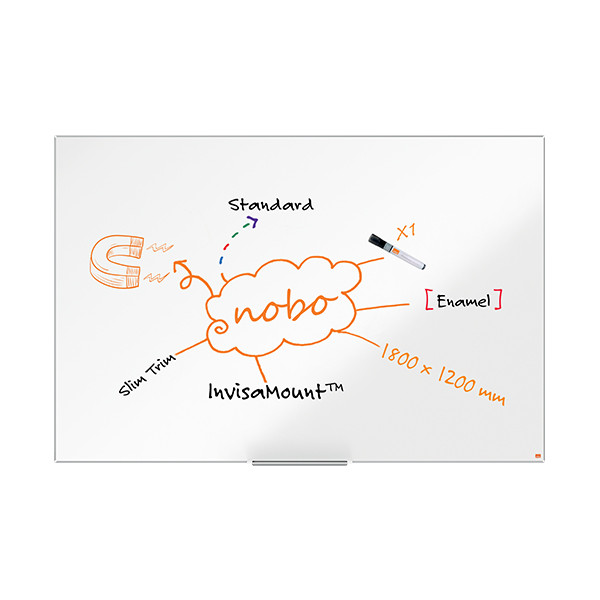 Nobo Impression Pro whiteboard magnetisch geëmailleerd 180 x 120 cm 1915399 247411 - 3