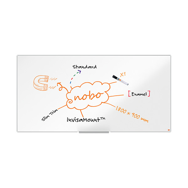 Nobo Impression Pro whiteboard magnetisch geëmailleerd 180 x 90 cm 1915398 247410 - 3