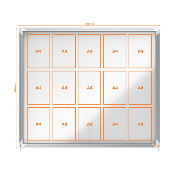 Nobo Premium Plus binnenvitrine 15 x A4 metaal 1902609 247481 - 1