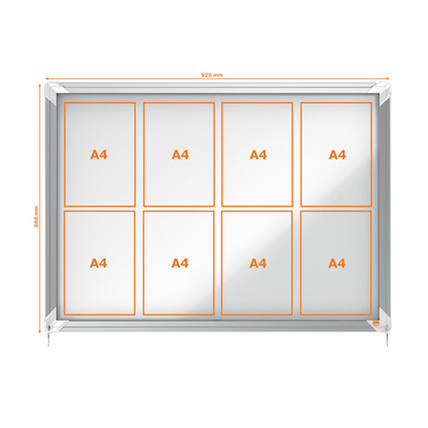 Nobo Premium Plus binnenvitrine 8 x A4 metaal 1902569 247479 - 