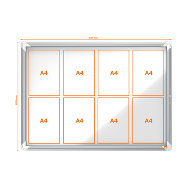 Nobo Premium Plus buitenvitrine 8 x A4 metaal 1902579 247486 - 