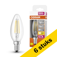Aanbieding: 6x Osram E14 filament led-lamp kaars helder dimbaar 5.5W (60W) LOS00133