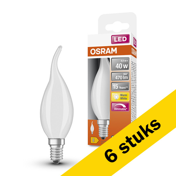 Aanbieding: 6x Osram E14 led-lamp sierkaars mat dimbaar 4W (40W) LOS00137 - 1
