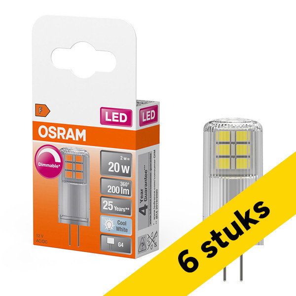 Aanbieding: 6x Osram G4 LED capsule | SMD | Helder | 4000K | Dimbaar | 2W (20W) LOS01382 - 1