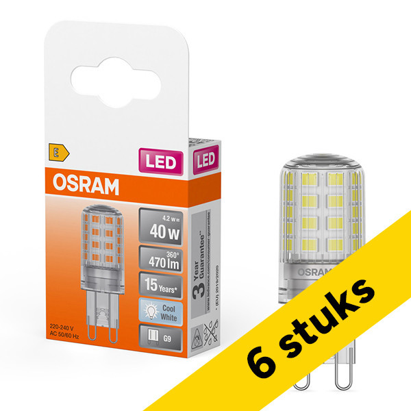 Aanbieding: 6x Osram G9 LED capsule | SMD | Helder | 4000K | 4.2W (40W) LOS01386 - 1