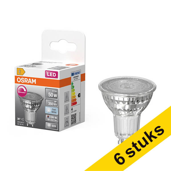 Aanbieding: 6x Osram GU10 LED spot | 4000K | Dimbaar | 3.7W (50W) LOS01924 - 1