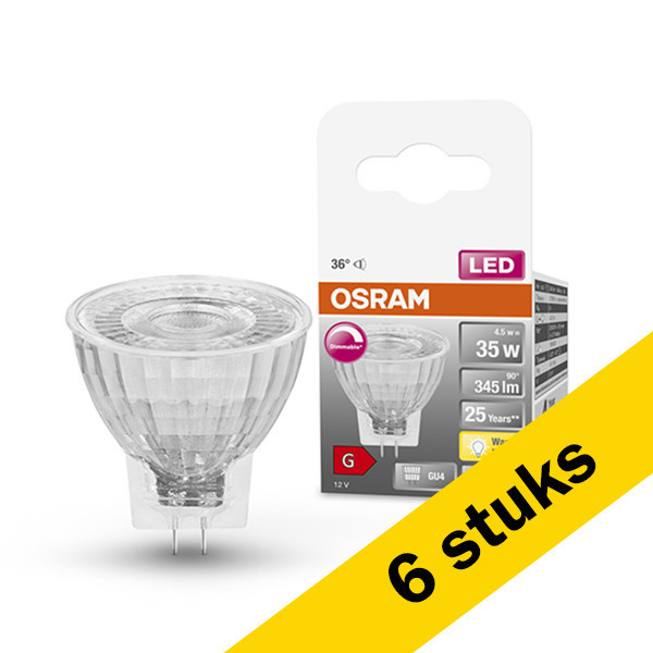 Aanbieding: 6x Osram GU4 led-spot dimbaar 4.5W (35W) LOS00301 - 1