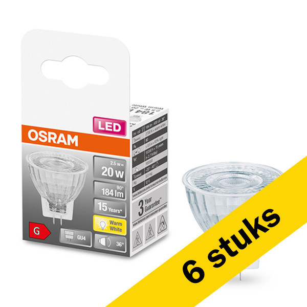 Aanbieding: 6x Osram GU4 led-spot niet dimbaar 2.5W (20W) LOS00303 - 1