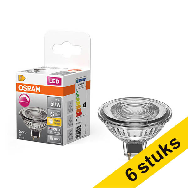 Aanbieding: 6x Osram GU5.3 LED spot | 2700K | Dimbaar | 6.1W (50W) LOS01936 - 1
