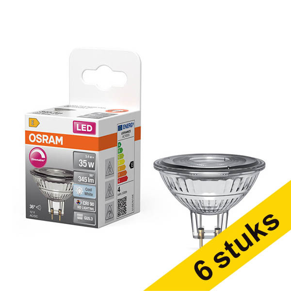 Aanbieding: 6x Osram GU5.3 LED spot | 4000K | Dimbaar | 3.4W (33.4W) LOS01934 - 1