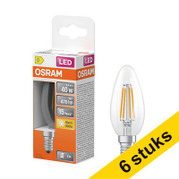 Aanbieding: 6x Osram LED lamp E14 | Kaars B35 | Filament | Helder | 2700K | 3.4W (40W)