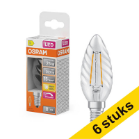 Aanbieding: 6x Osram LED lamp E14 | Kaars B35 | Helder | Filament | 2700K | Dimbaar | 1.8W (25W)