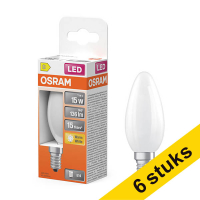 Aanbieding: 6x Osram LED lamp E14 | Kaars B35 | Mat | 2700K | 1W (15W)