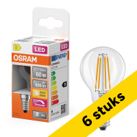 Aanbieding: 6x Osram LED lamp E14 | Kogel P45 | Filament | Helder | 2700K | Dimbaar | 5.9W (60W)
