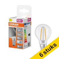Aanbieding: 6x Osram LED lamp E14 | Kogel P45 | Filament | Helder | 4000K | 1.8W (25W)