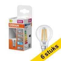 Aanbieding: 6x Osram LED lamp E14 | Kogel P45 | Filament | Helder | 6500K | 3.4W (40W)
