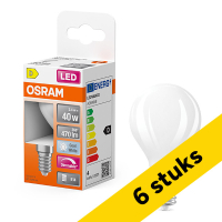Aanbieding: 6x Osram LED lamp E14 | Kogel P45 | Mat | 4000K | Dimbaar | 3.4W (40W)
