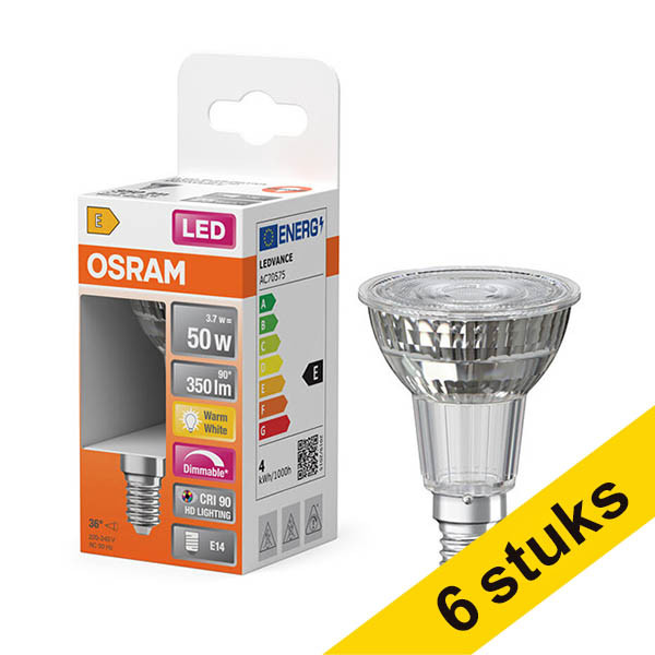 Aanbieding: 6x Osram LED lamp E14 | PAR16 | 2700K | Dimbaar | 3.7W (50W) LOS02185 - 1