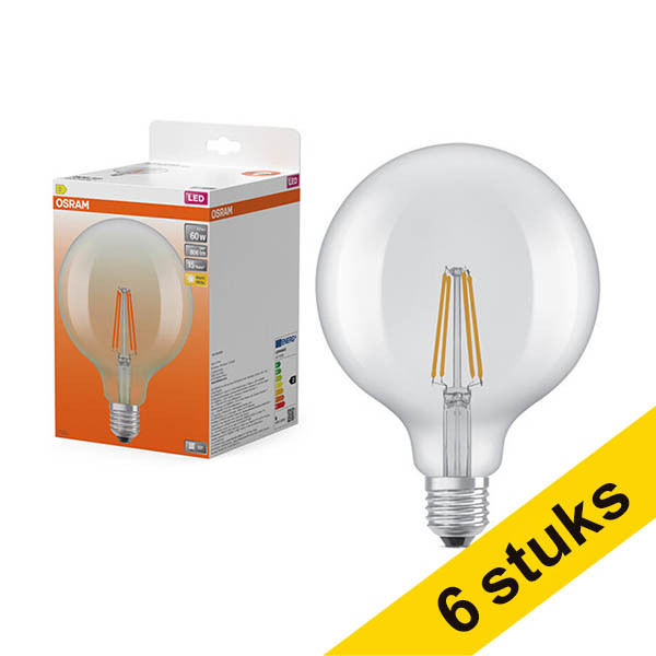 Aanbieding: 6x Osram LED lamp E27 | Globe G125 | Filament | Helder | 2700K | 5.9W (60W) LOS02205 - 1